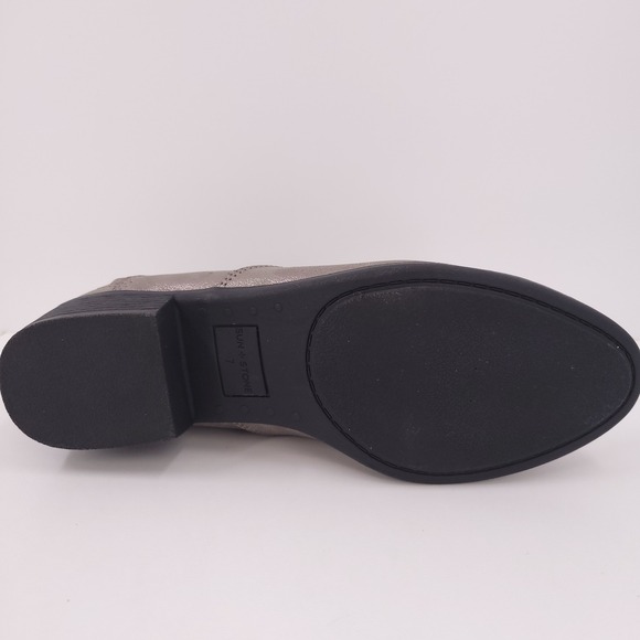 Sun Stone Adelinee Dist Pewtr Booties Zipper Slip-On Round Toe Womens 7 M NEW - Picture 9 of 16